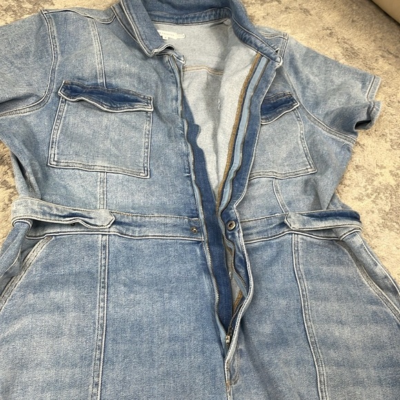 New Good American Fit For Success Jumpsuit in Blue274 Denim Jean Sz 7 - Picture 12 of 14